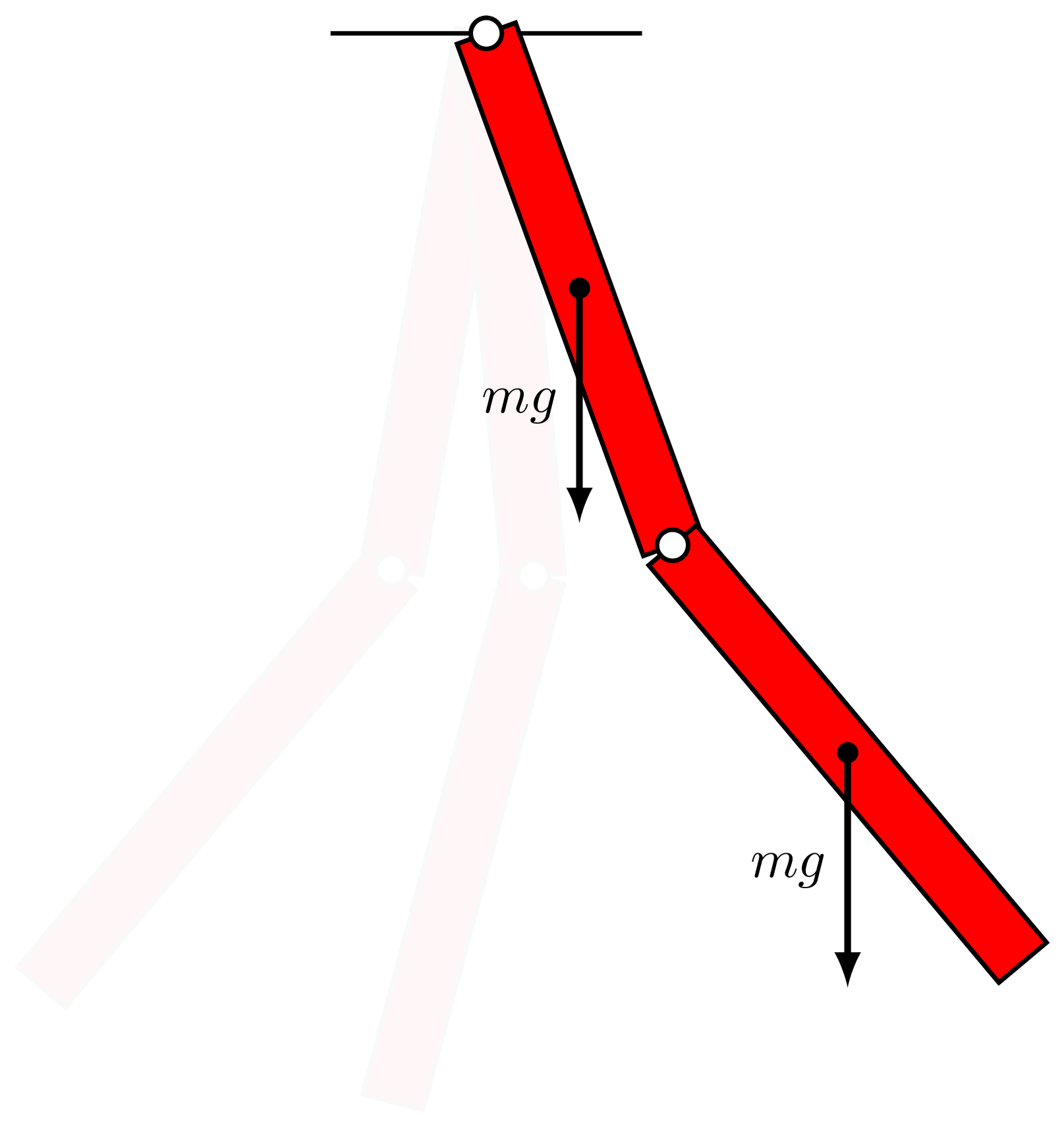 Double Compound Pendulum in TikZ LaTeX