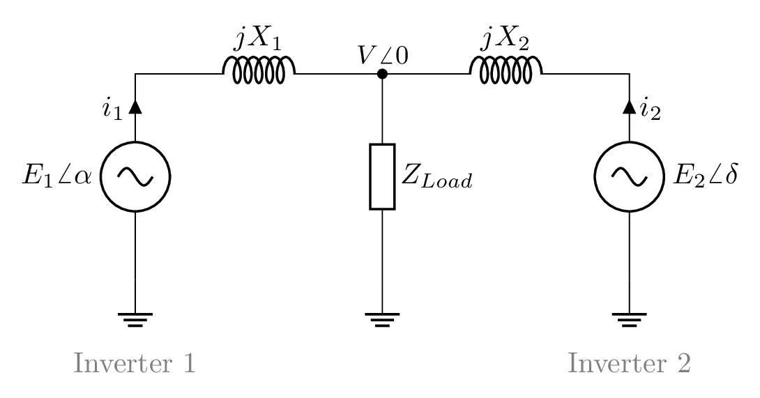 Equivalent Model Two Inverters in LaTeX using CircuiTikZ